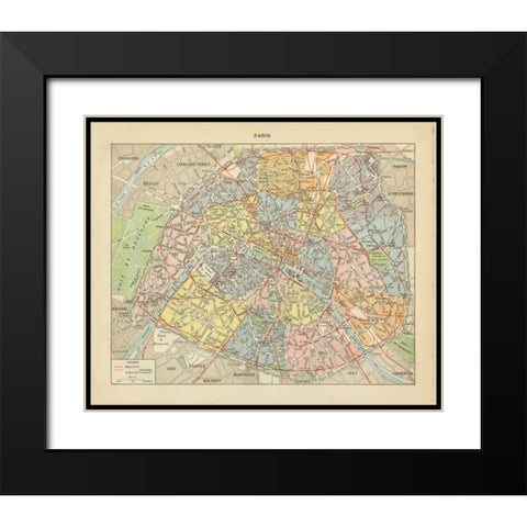 French Map I Black Modern Wood Framed Art Print with Double Matting by Babbitt, Gwendolyn