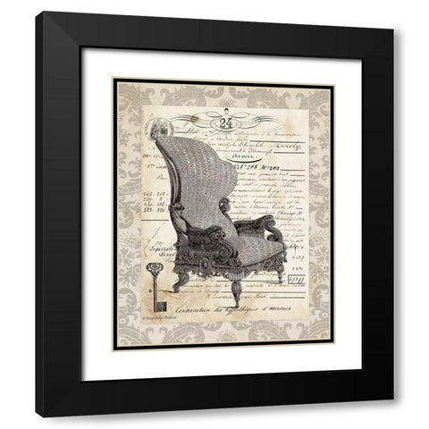 French Chair I Black Modern Wood Framed Art Print with Double Matting by Babbitt, Gwendolyn