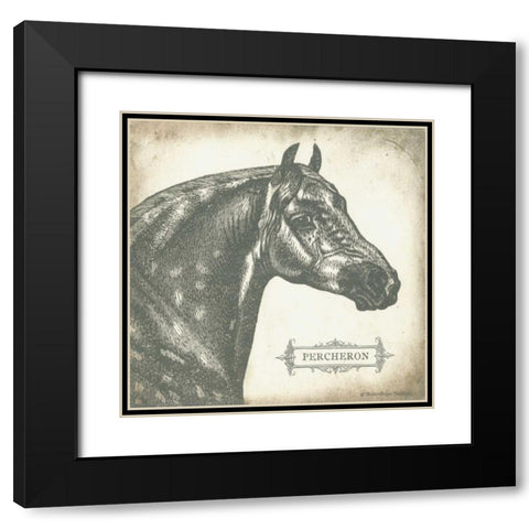 Percheron Black Modern Wood Framed Art Print with Double Matting by Babbitt, Gwendolyn