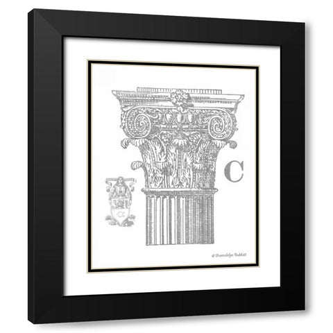 Gray Column C Black Modern Wood Framed Art Print with Double Matting by Babbitt, Gwendolyn