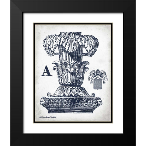 Indigo Column A Black Modern Wood Framed Art Print with Double Matting by Babbitt, Gwendolyn