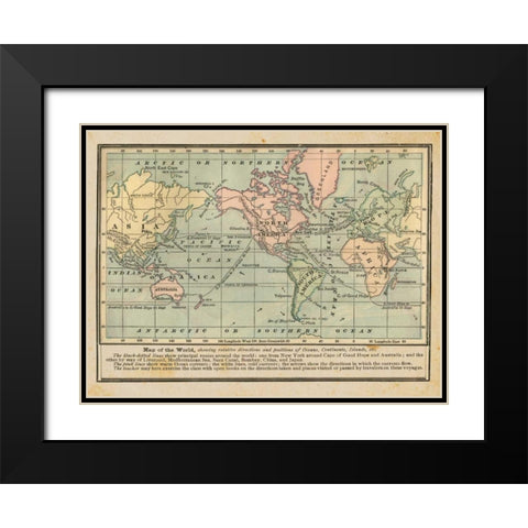 World Map I Black Modern Wood Framed Art Print with Double Matting by Babbit, Gwendolyn