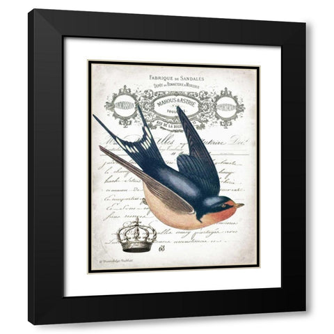 French Swallow II Black Modern Wood Framed Art Print with Double Matting by Babbitt, Gwendolyn