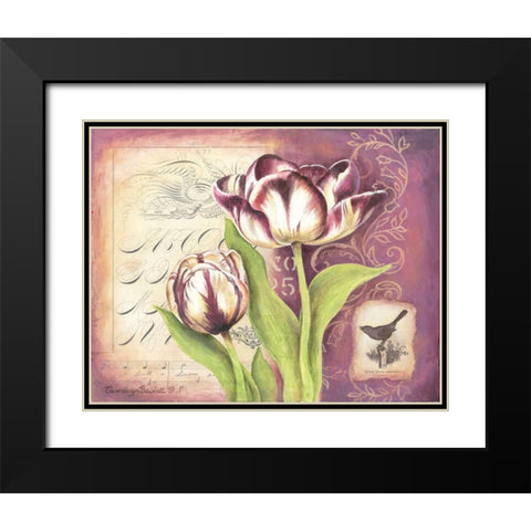 Tulip Collage I Black Modern Wood Framed Art Print with Double Matting by Babbitt, Gwendolyn