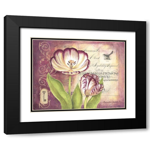 Tulip Collage II Black Modern Wood Framed Art Print with Double Matting by Babbitt, Gwendolyn