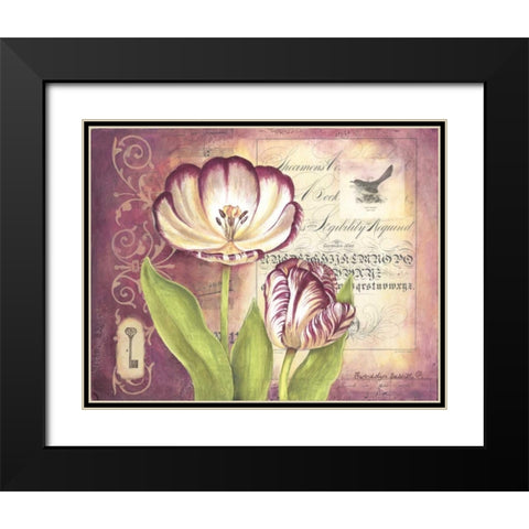 Tulip Collage II Black Modern Wood Framed Art Print with Double Matting by Babbitt, Gwendolyn