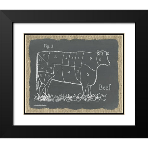Cow on Burlap Black Modern Wood Framed Art Print with Double Matting by Babbitt, Gwendolyn