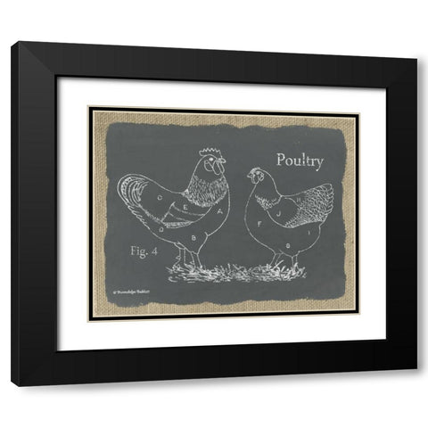 Poultry on Burlap Black Modern Wood Framed Art Print with Double Matting by Babbitt, Gwendolyn