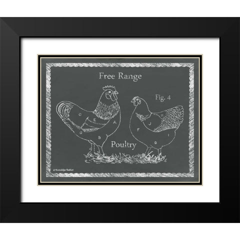 Sectioned Poultry Black Modern Wood Framed Art Print with Double Matting by Babbitt, Gwendolyn