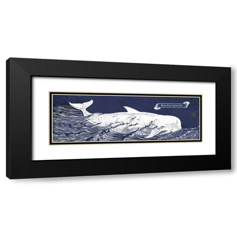 Indigo Whale I Black Modern Wood Framed Art Print with Double Matting by Babbitt, Gwendolyn