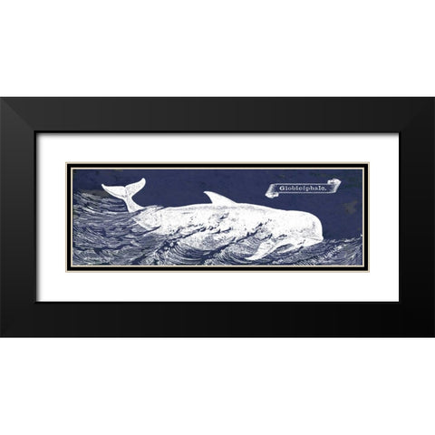 Indigo Whale I Black Modern Wood Framed Art Print with Double Matting by Babbitt, Gwendolyn