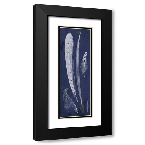 Indigo Feathers IV Black Modern Wood Framed Art Print with Double Matting by Babbitt, Gwendolyn