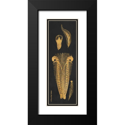 Gold Feathers I Black Modern Wood Framed Art Print with Double Matting by Babbitt, Gwendolyn