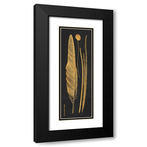 Gold Feathers III Black Modern Wood Framed Art Print with Double Matting by Babbitt, Gwendolyn