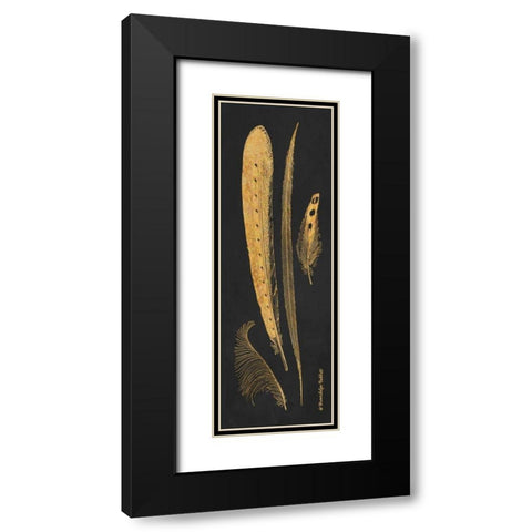 Gold Feathers IV Black Modern Wood Framed Art Print with Double Matting by Babbitt, Gwendolyn