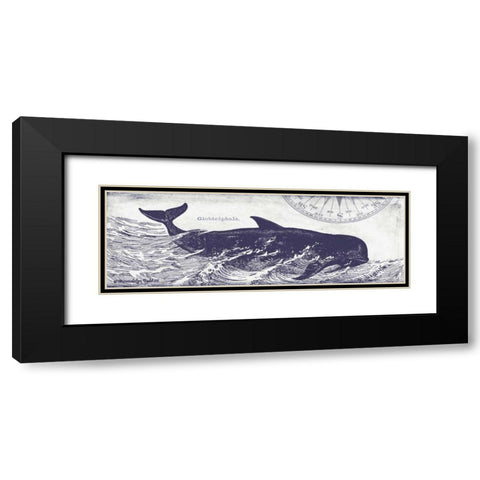 Whale on Cream I Black Modern Wood Framed Art Print with Double Matting by Babbitt, Gwendolyn