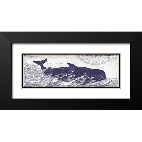Whale on Cream I Black Modern Wood Framed Art Print with Double Matting by Babbitt, Gwendolyn