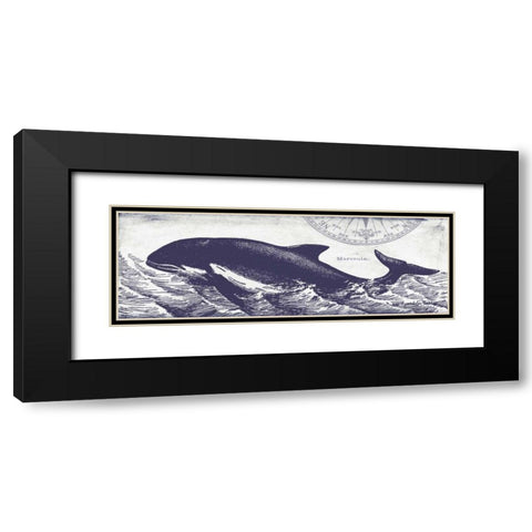 Whale on Cream II Black Modern Wood Framed Art Print with Double Matting by Babbitt, Gwendolyn