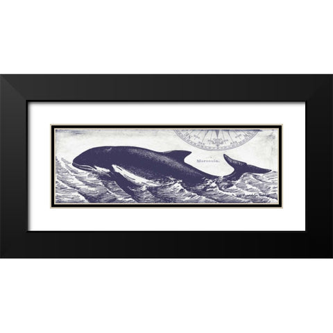Whale on Cream II Black Modern Wood Framed Art Print with Double Matting by Babbitt, Gwendolyn
