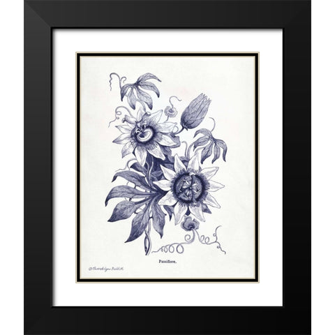 Indigo Botanical I Black Modern Wood Framed Art Print with Double Matting by Babbitt, Gwendolyn