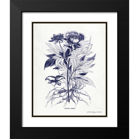 Indigo Botanical III Black Modern Wood Framed Art Print with Double Matting by Babbitt, Gwendolyn