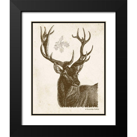 Neutral Deer I Black Modern Wood Framed Art Print with Double Matting by Babbitt, Gwendolyn