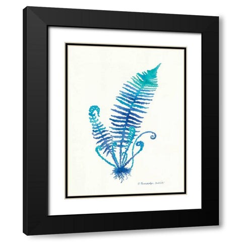 Ombre Fern II Black Modern Wood Framed Art Print with Double Matting by Babbitt, Gwendolyn