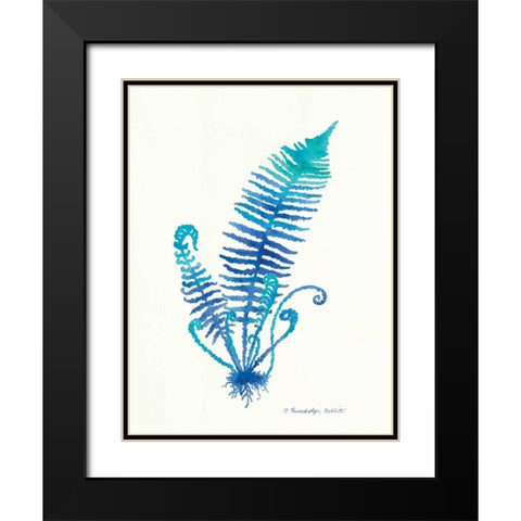 Ombre Fern II Black Modern Wood Framed Art Print with Double Matting by Babbitt, Gwendolyn
