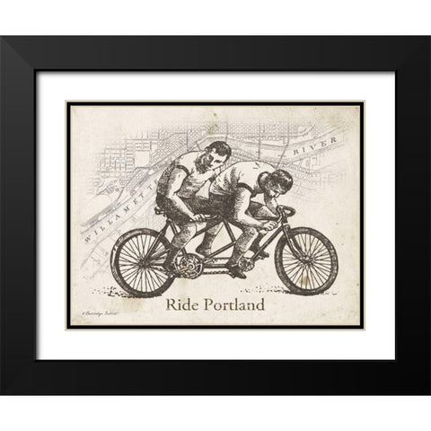 Ride Portland Black Modern Wood Framed Art Print with Double Matting by Babbitt, Gwendolyn