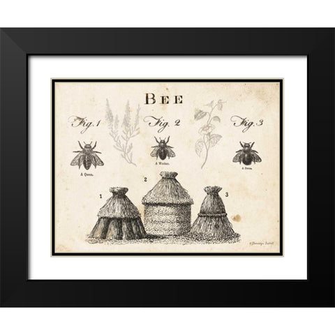 Bee Chart I Black Modern Wood Framed Art Print with Double Matting by Babbitt, Gwendolyn