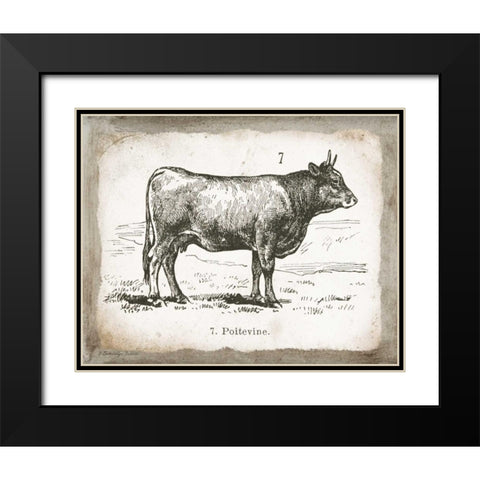French Cow I Black Modern Wood Framed Art Print with Double Matting by Babbitt, Gwendolyn