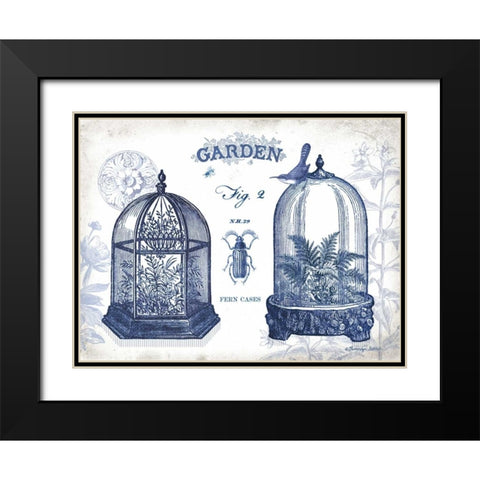 Garden Cloches Indigo Black Modern Wood Framed Art Print with Double Matting by Babbitt, Gwendolyn