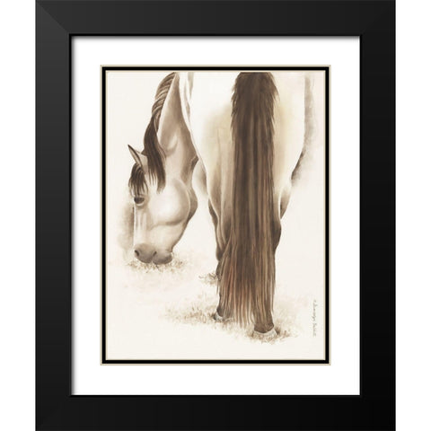 Lovely White Horse Black Modern Wood Framed Art Print with Double Matting by Babbitt, Gwendolyn