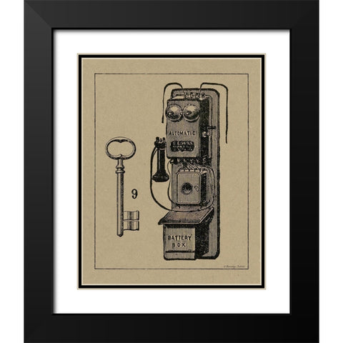 Vintage Office II Black Modern Wood Framed Art Print with Double Matting by Babbitt, Gwendolyn