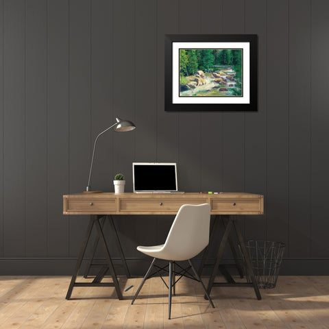 Cascading Stream Black Modern Wood Framed Art Print with Double Matting by Bailey, Carol