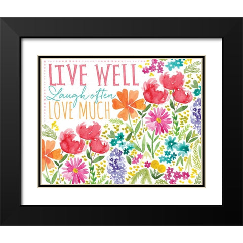 Live Well Black Modern Wood Framed Art Print with Double Matting by Berrenson, Sara