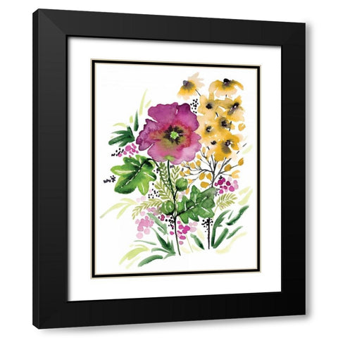 Purple Bliss Black Modern Wood Framed Art Print with Double Matting by Berrenson, Sara