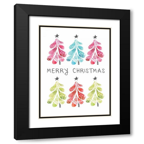 Christmas Trees Black Modern Wood Framed Art Print with Double Matting by Berrenson, Sara