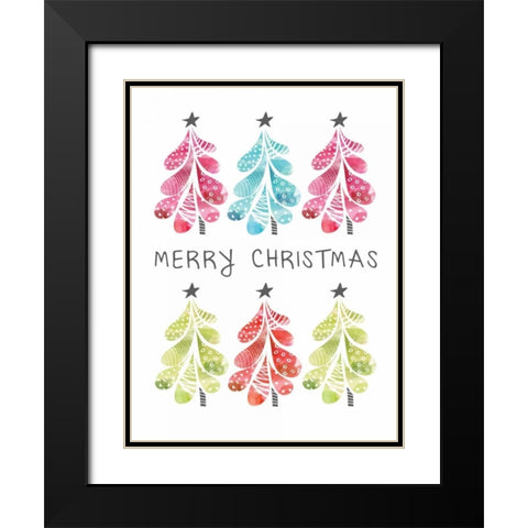 Christmas Trees Black Modern Wood Framed Art Print with Double Matting by Berrenson, Sara