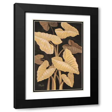 Tropical Leaves Black Modern Wood Framed Art Print with Double Matting by Brent, Paul