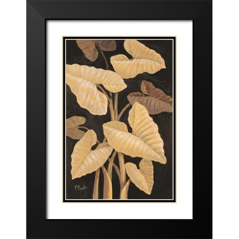 Tropical Leaves Black Modern Wood Framed Art Print with Double Matting by Brent, Paul