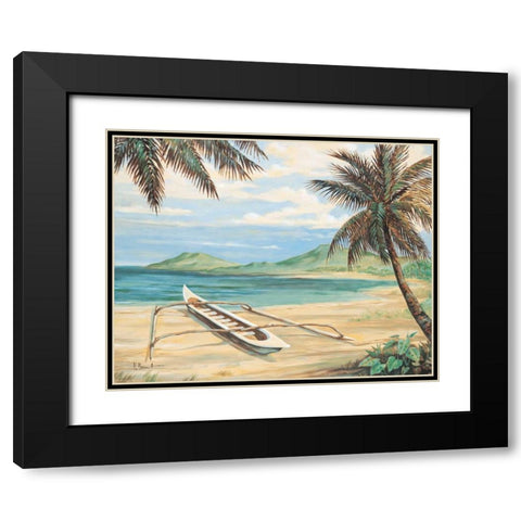 Outrigger Cove Black Modern Wood Framed Art Print with Double Matting by Brent, Paul