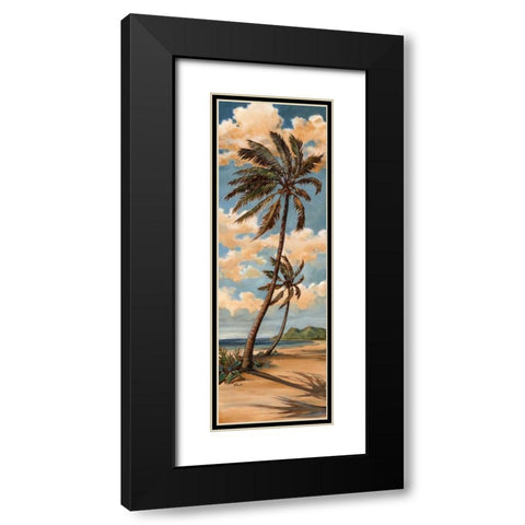 Palm Breeze II Black Modern Wood Framed Art Print with Double Matting by Brent, Paul