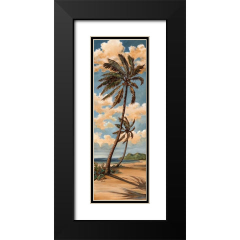 Palm Breeze II Black Modern Wood Framed Art Print with Double Matting by Brent, Paul
