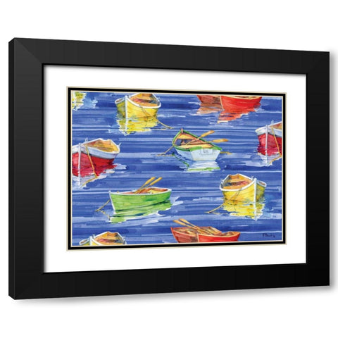 Rowboat Reflection Black Modern Wood Framed Art Print with Double Matting by Brent, Paul