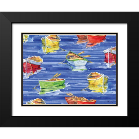 Rowboat Reflection Black Modern Wood Framed Art Print with Double Matting by Brent, Paul
