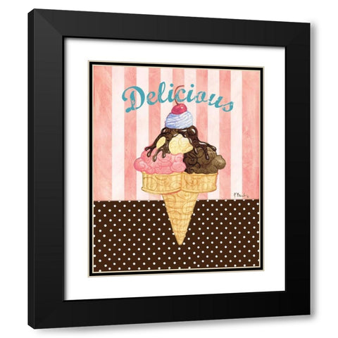 Ice Cream Shoppe I Black Modern Wood Framed Art Print with Double Matting by Brent, Paul