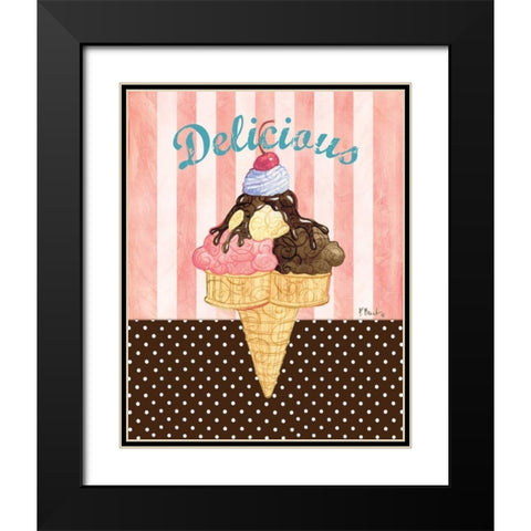 Ice Cream Shoppe I Black Modern Wood Framed Art Print with Double Matting by Brent, Paul