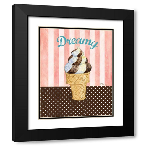 Ice Cream Shoppe II Black Modern Wood Framed Art Print with Double Matting by Brent, Paul