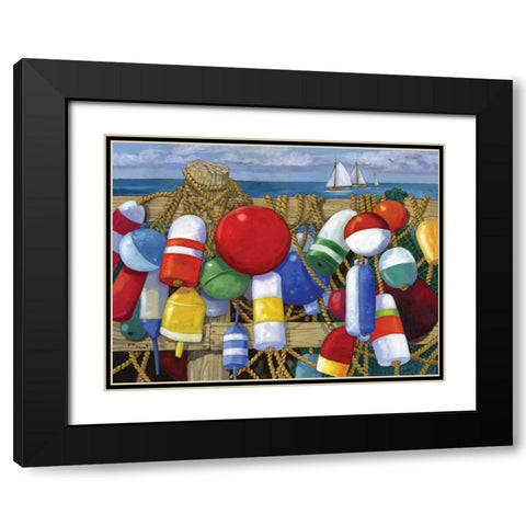 Buoy Composition Black Modern Wood Framed Art Print with Double Matting by Brent, Paul
